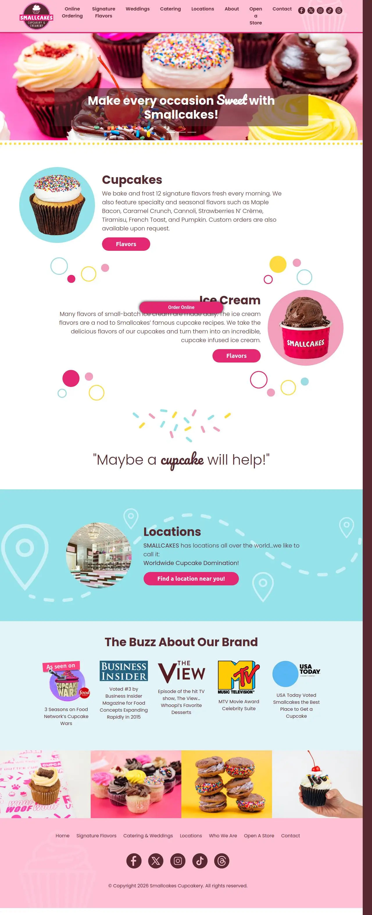 smallcakescupcakery.com website preview